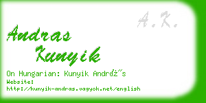 andras kunyik business card